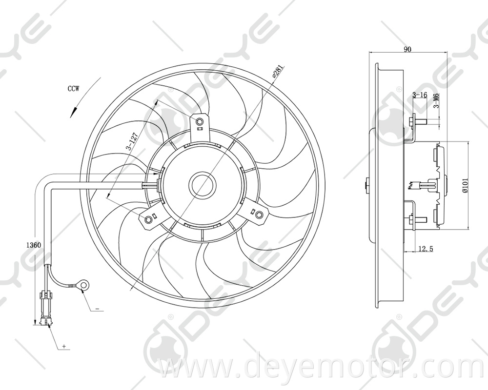 4A0959455B 12v dc radiator cooling fan for 80 100 CABRIOLET A6